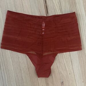 NWOT - Victorias Secret - Sheer Burnt Orange High-Waisted Panties - XL